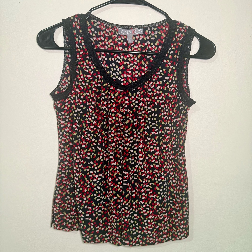 Jana Kos Silk Sleeveless Top, Size Small - Picture 1 of 5